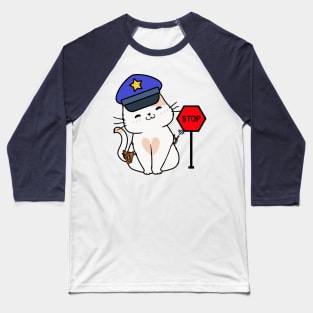 Funny Persian Cat Policeman Baseball T-Shirt